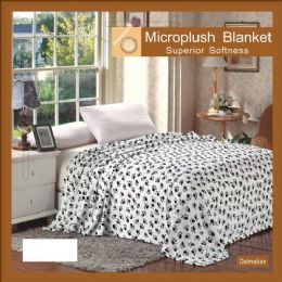 12 Wholesale Dalmatian Animal Print Microplush Blankets In Twin
