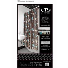 12 Wholesale Brown Circles Deluxe Shower Curtain
