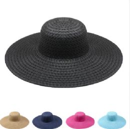 36 Bulk Ladies Solid Color Sun Hats