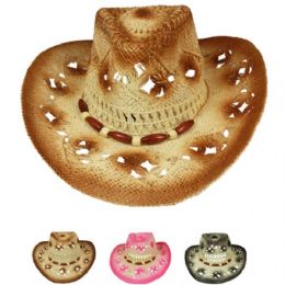 24 Pieces Cut Out Open Weave Cowboy Hat Assorted - Cowboy & Boonie Hat