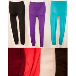 24 Pieces Thin Solid Color Legging Assorted Colors - Womens Leggings