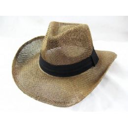 36 Wholesale Fashion Design Cowboy Hat In Brown Color Only