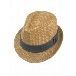 36 Wholesale Tan And Black Fedora Hat