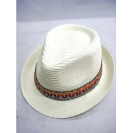 36 Wholesale Fashion White Fedora Hat