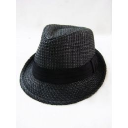 36 Wholesale All Black Fashion Kids Fedora Hat