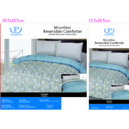 6 Wholesale Printed Reversible Comforter - Queen Microfiber