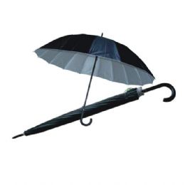 24 Pieces Umbrella Long Black Silver Inside hd - Umbrellas & Rain Gear