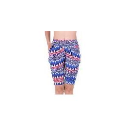 72 Wholesale Women's Aztec Printed Bermuda With Two Pockets