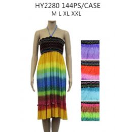 72 Wholesale Ladies Colorfull Long Summer Dress