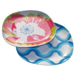 72 Pieces Plate Square Printed 8.5in - Plastic Bowls and Plates