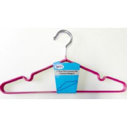 48 Pieces Diny Metal 3 Pack Clothes Hanger Red With Lingerie Groove - Hangers