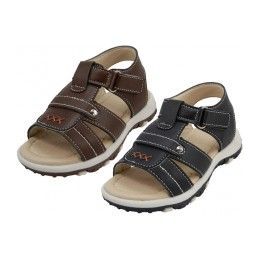 24 Wholesale Boy's Velcro Strap Sandals