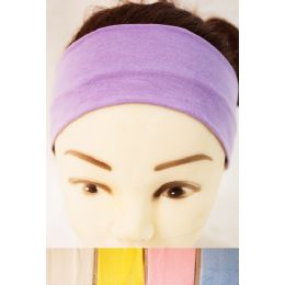 96 Wholesale Pastel Color Cotton Headbands Assorted