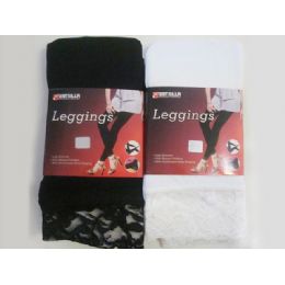 288 Wholesale Legging W/lace Bk % Wh 90%leng