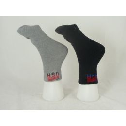 144 Wholesale Sock Men 2pk Black & Gray W us