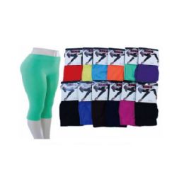 60 Pieces Ladies Capri Tight Asst Colors - Womens Leggings