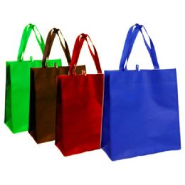 96 Pieces Bag Pp Shopping 33x38x13cm 4asgreen.blue,dark Green Dark Red - Handbags