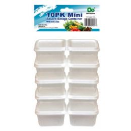 48 Wholesale 10 Pack Mini Square Storage Containers With/lid 3.0oz
