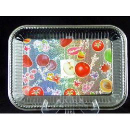 96 Pieces Retangle Tray Fruit Design - Plastic Serving Ware