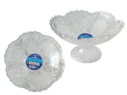 72 Pieces Crystal Bowl W/footing - Plastic Serving Ware