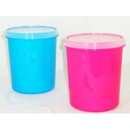 48 Wholesale Round Storage Containers W/clear Lid