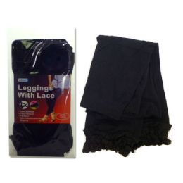 288 Units of Leggings Striped 84cm Black cl - Womens Pants