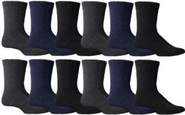 144 Pairs Yacht & Smith Men's Winter Thermal Crew Socks Size 10-13 - Mens Thermal Sock