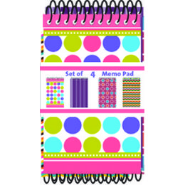 48 Pieces Memo Pads Assorted Desings In Display 4pack - Notebooks