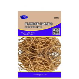 60 Wholesale Rubber Bands, 1/2lbs, Assorted Sizes, Natural Color (3 Inners Of 20)