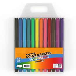 48 Wholesale 12 -pack Color Markers Hanging Pouch