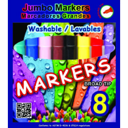96 Wholesale Jumbo Water Color Marker 8ct In A Window Box (2 Inners Of 24)