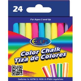 96 Wholesale Color Chalk Boxed 24 Pcs (2 Inners Of 24)