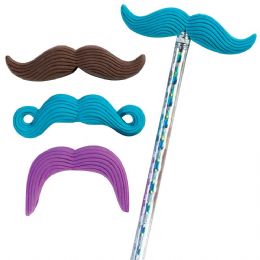 144 Units of Mr. Mustache Eraser Topper - Pencil Grippers / Toppers