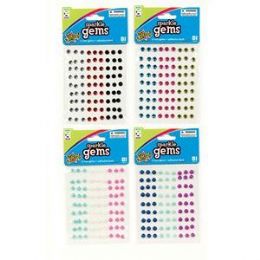 144 Units of Sparkle Gem Sticker Pack - Stickers