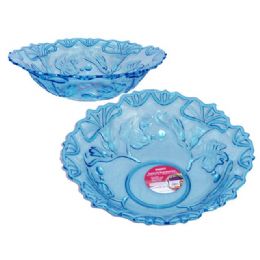 48 Pieces Crystal Like Round Blue Bowl - Plastic Serving Ware