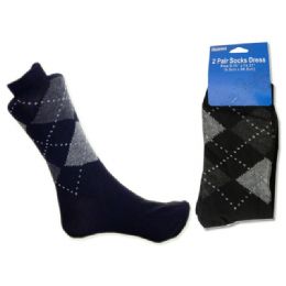 288 Pairs Mens Classic Argyle Dress Socks, Sock Size 10-13 - Mens Dress Sock