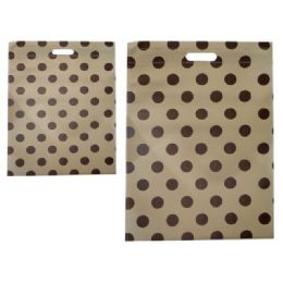 300 Wholesale Sh0pping Bag Polka Dot 14x20"brown Clr