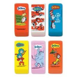 192 Pieces Dr Seuss Beveled Eraser - Erasers