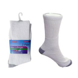 144 Wholesale Socks 2 Pairs Men 9-11 Wt/grey