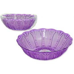 48 Wholesale Round Crystal Bowl Purple