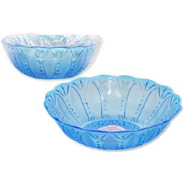 48 Wholesale Round Crystal Bowl Blue
