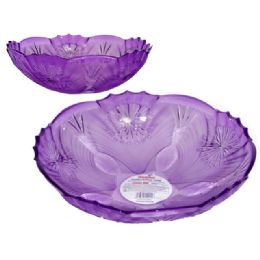 48 Wholesale Round Crystal Bowl Purple