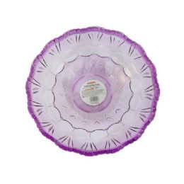 48 Wholesale Round Crystal Bowl Transparent Purple