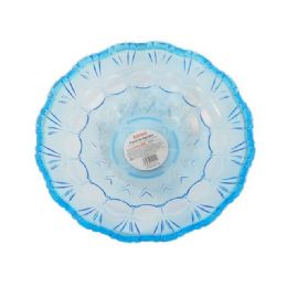 48 Wholesale Round Crystal Bowl Transparent Blue