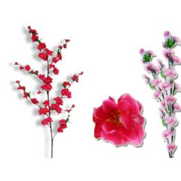 144 Wholesale Flower Cherry Blossom 60 Head 1264asst Clr