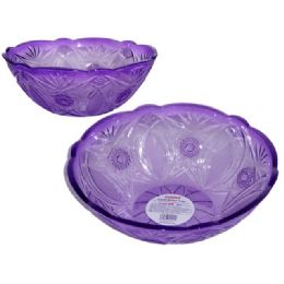 48 Pieces Round Crystal Bowl Transparent Purple - Plastic Serving Ware