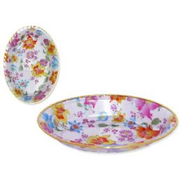 48 Pieces Oval Printed Tray - Plastic Serving Ware