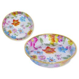 48 Pieces Round Printed Tray - Plastic Serving Ware