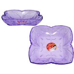 48 Pieces Square Crystal Like Bowl Purple - Plastic Serving Ware
