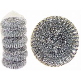 96 Pieces 6pc Stainless Steel Scourer Balls - Scouring Pads & Sponges